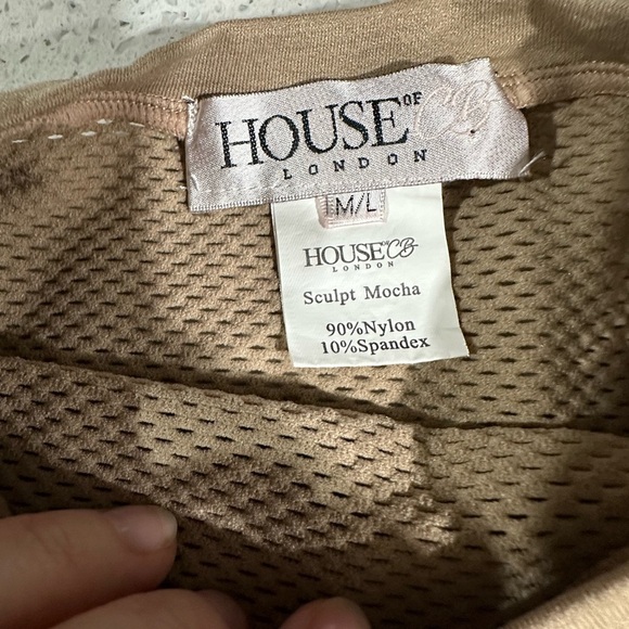 House Of CB London Sculpt Mocha Mesh Fishnet Top Womens M/L Nude Neutral - Picture 4 of 6